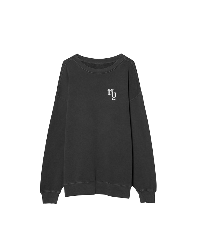 Oversized Charcoal Crewneck | Custom Initials