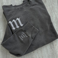 Charcoal Personalized Initial Crewneck | Unisex