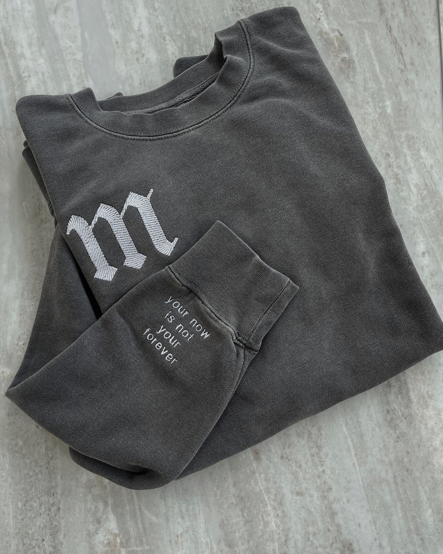 Charcoal Personalized Initial Crewneck | Unisex