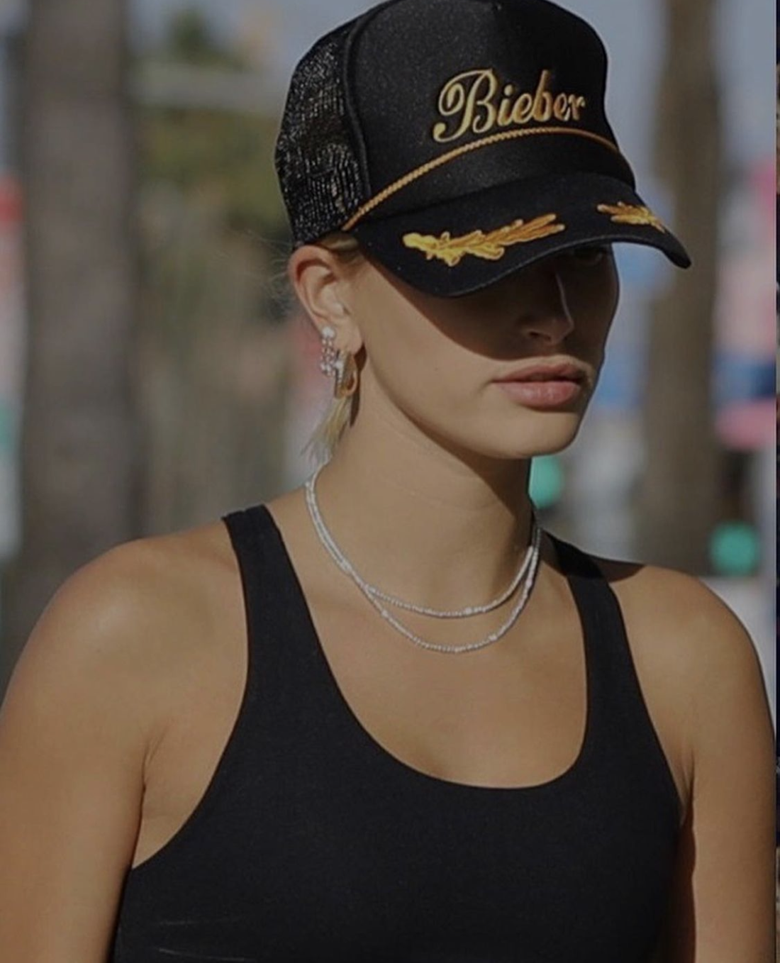 Hailey Bieber trucker hat